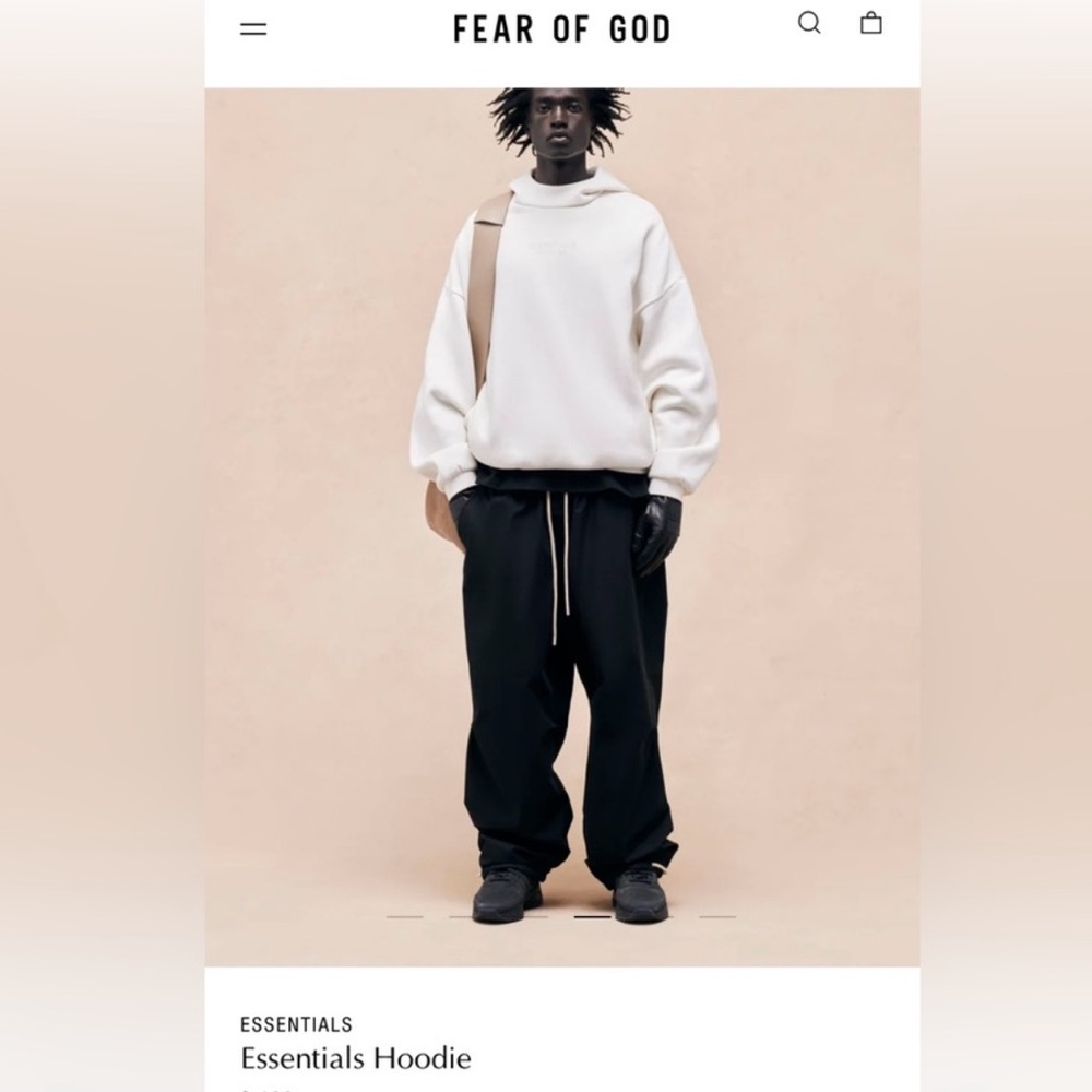Men's Cream Essentials Fear of God Hoodie/M